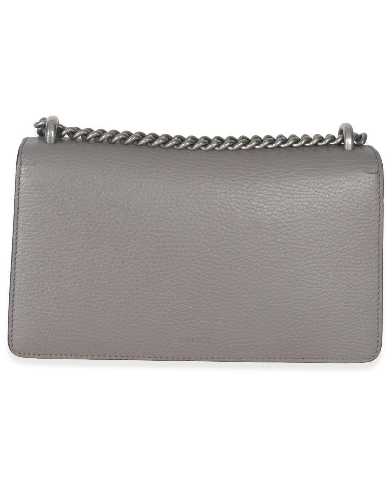 Dusty Grey Pebbled Calfskin Small Dionysus Shoulder Bag