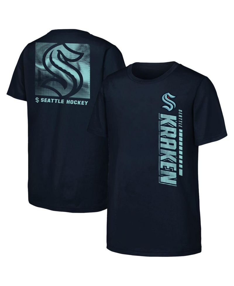Big Boys and Girls Navy Seattle Kraken Atmosphere T-Shirt