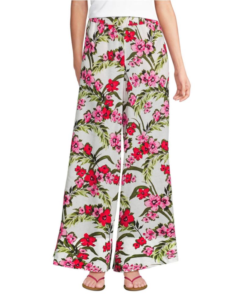 Women's Linen High Rise Palazzo Pants - Set Bottom