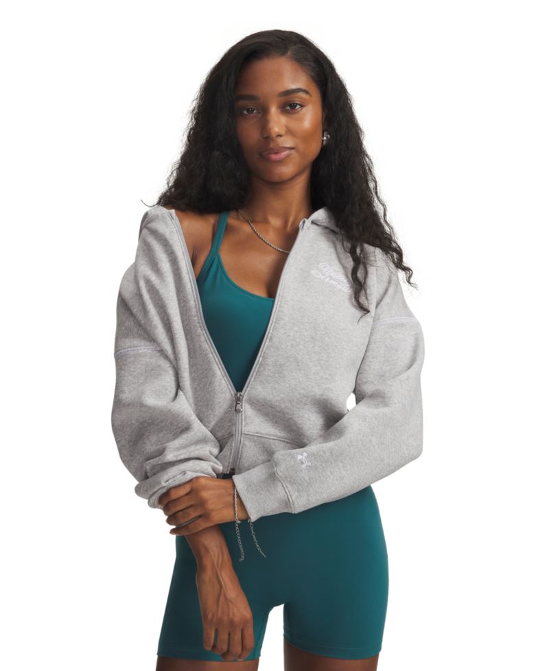 Women's Rival Script Crop Full-Zip Sweatshirt