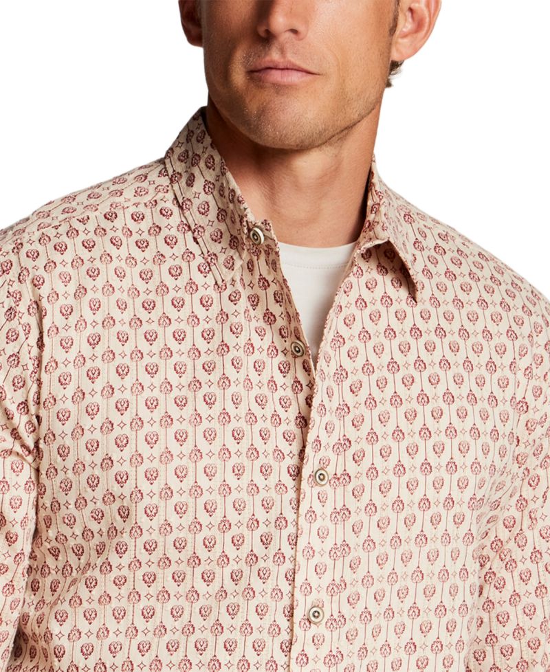 Men's Dobby Motif Holiday Print Shirt