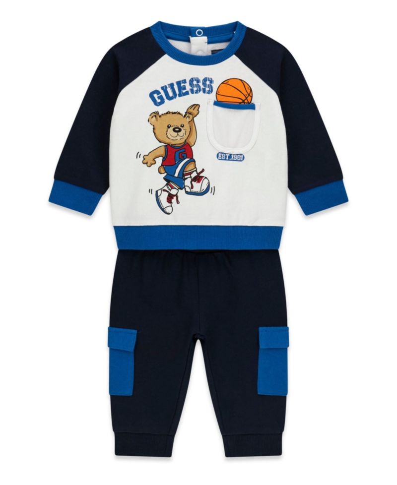 Baby Boys' Long-Sleeve Top and Cargo Sweatpant, 2-Piece Set