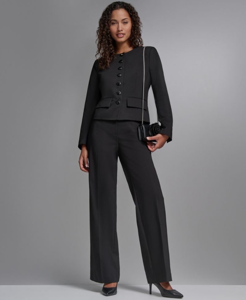 Women's Cotton-Blend Round Neck Cropped Jacket