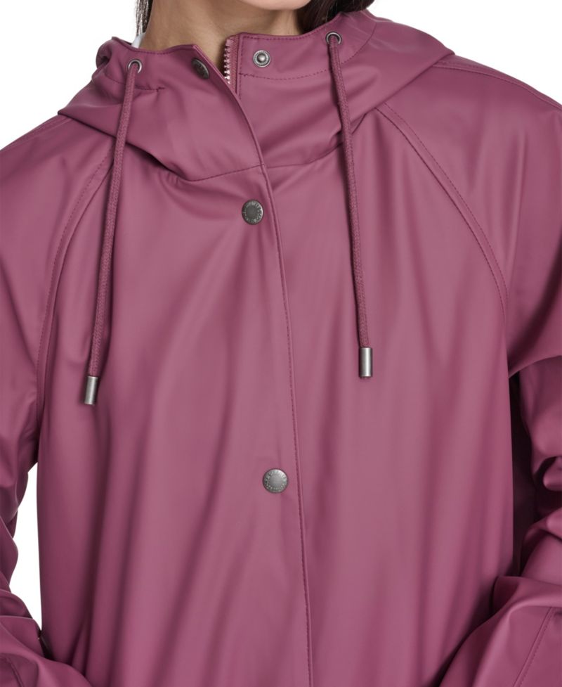 Plus Size Raglan-Sleeve Hooded Rain Jacket
