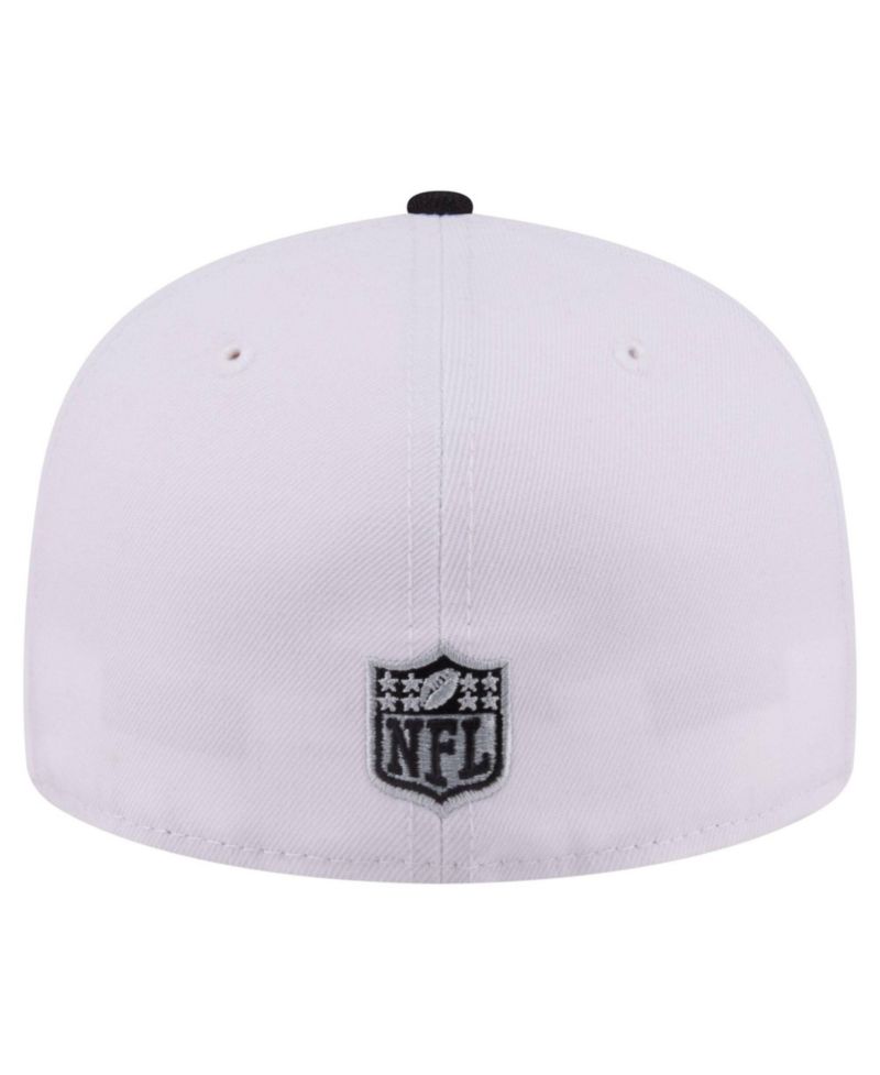 Men's White/Black Las Vegas Raiders Retro Swoop 59FIFTY Fitted Hat