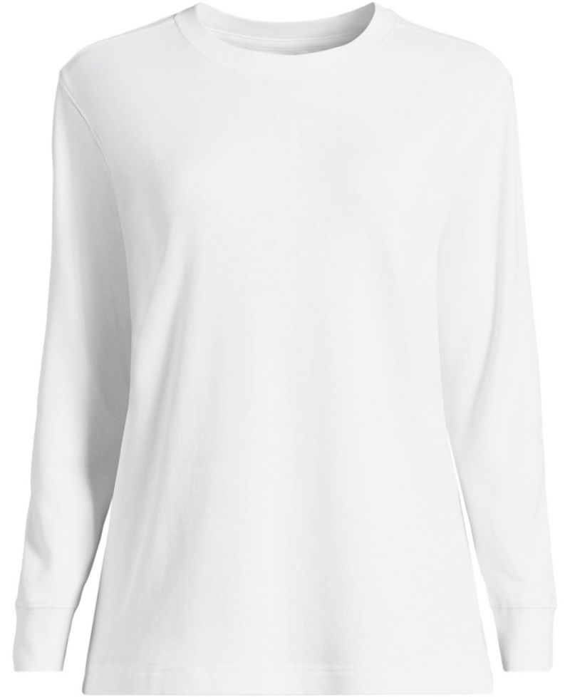 Plus Size Cotton Relaxed Long Sleeve Crew Neck