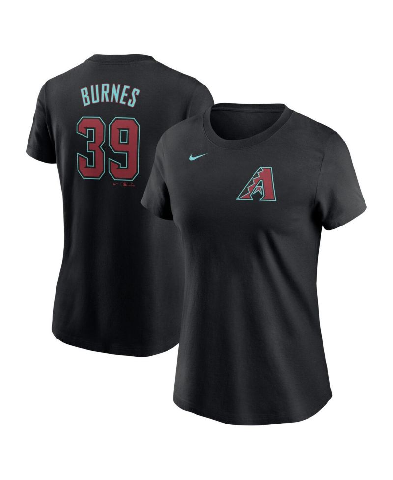 Women's Corbin Burnes Black Arizona Diamondbacks Fuse Name & Number T-Shirt