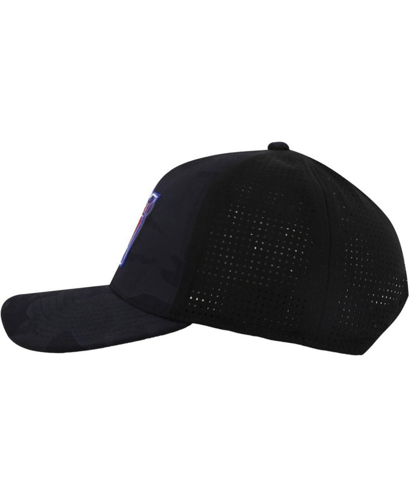 Men's Black New York Rangers Valin Camo Super Tech Vented Adjustable Hat