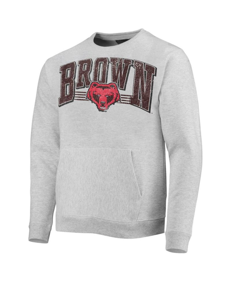 Men's Heathered Gray Brown Bears Upperclassman Pocket Pullover Sweatshirt