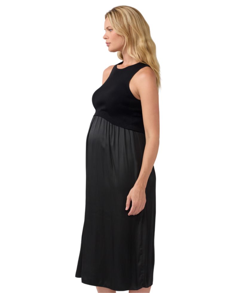 Maternity Sleeveless A-Line Midi Dress