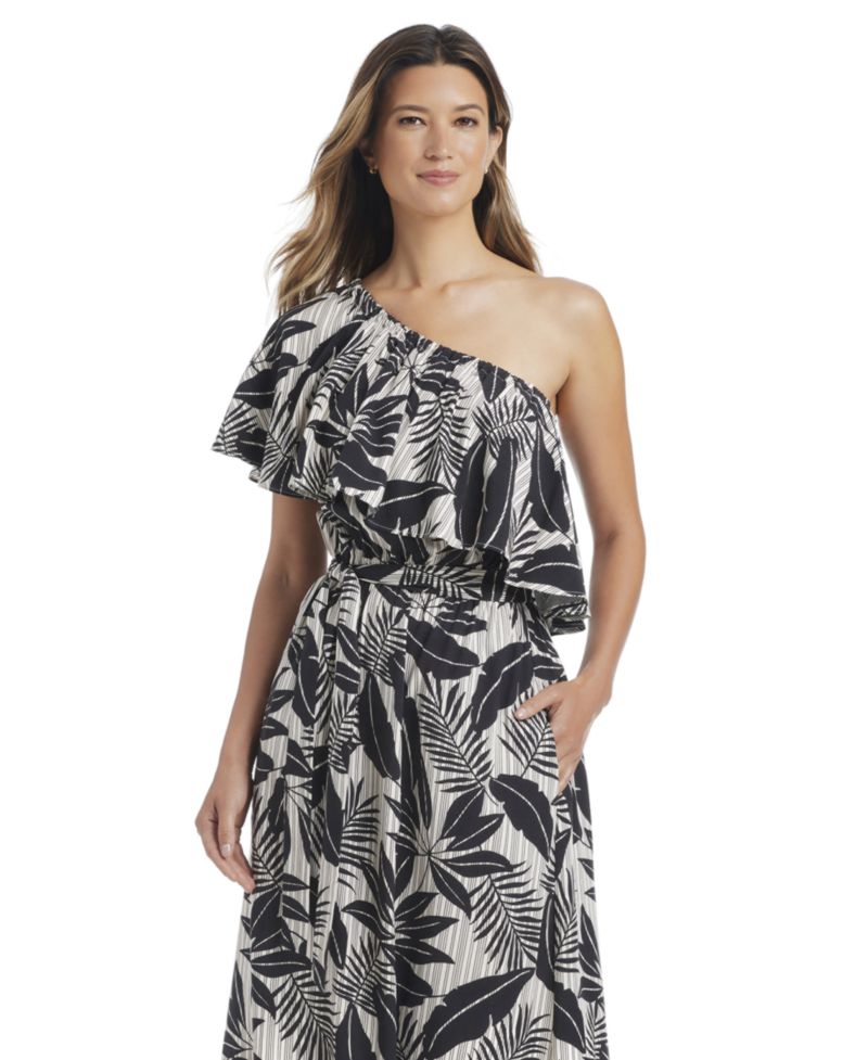 Women's Island Time One-Shoulder Ruffled Midi Dress