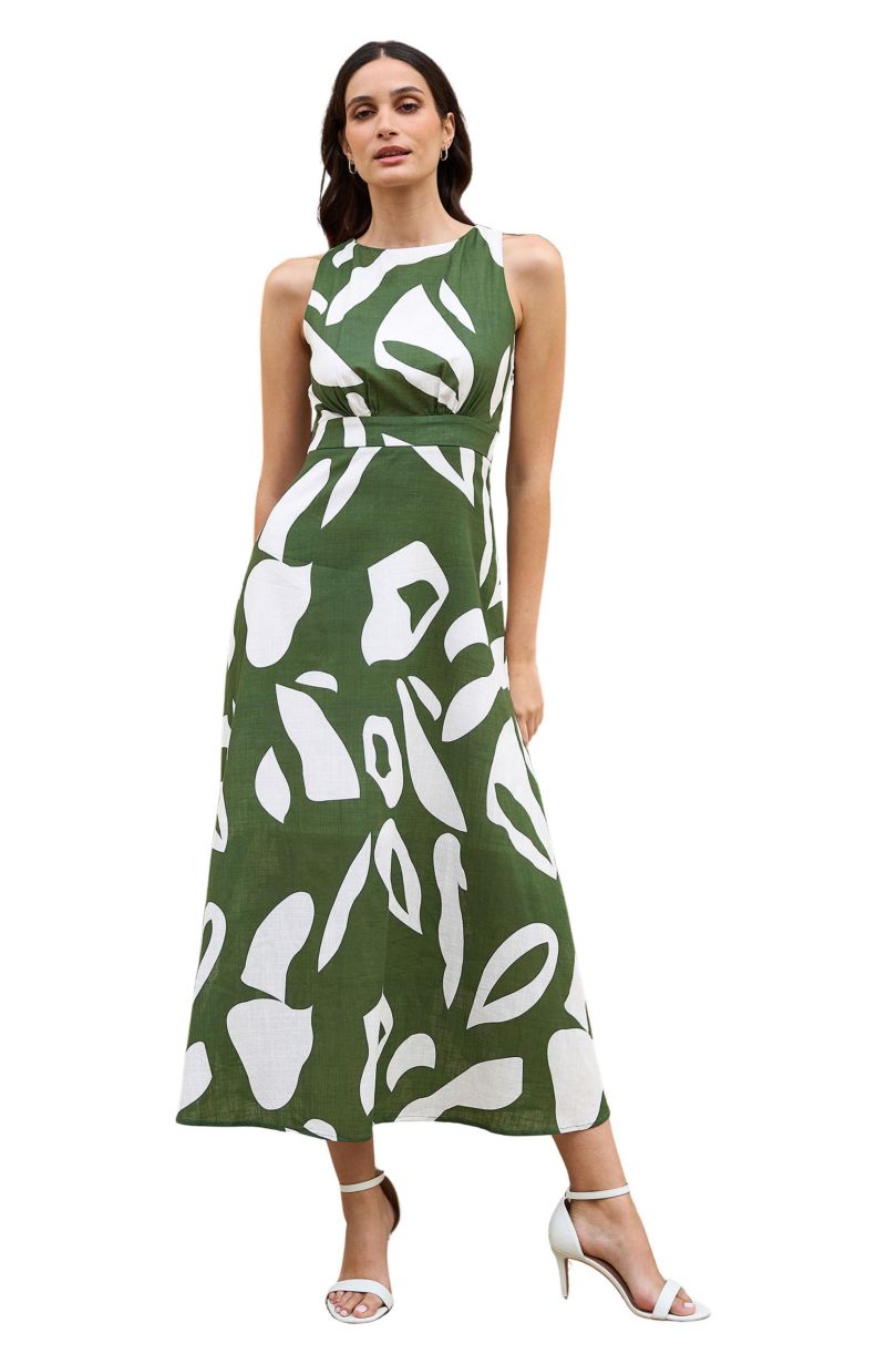 Women's Cotton Abstract Print Maxi Dress