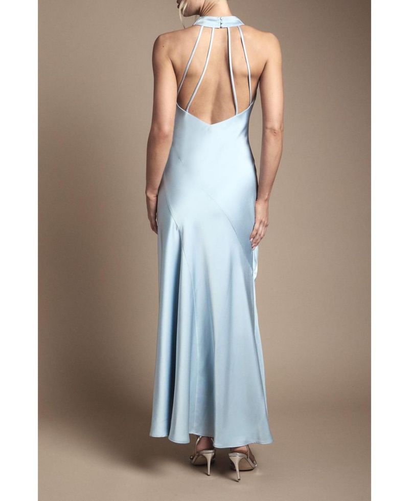 Women's Satin Maxi Bridesmaid Dress