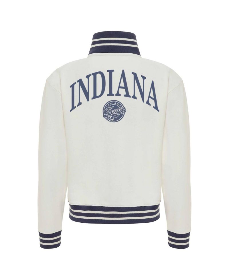 Women's Cream Indiana Fever Athletic Club Collection Sutton French Terry Full-Zip Jacket