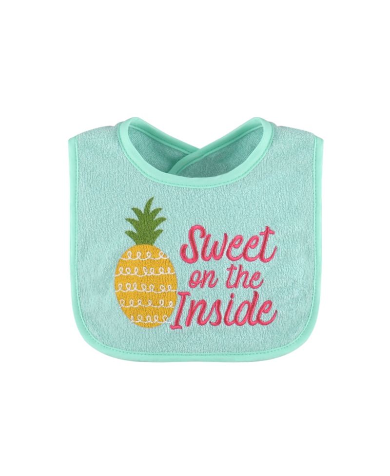 Cotton Feeding Baby Bib, 8pk Girls