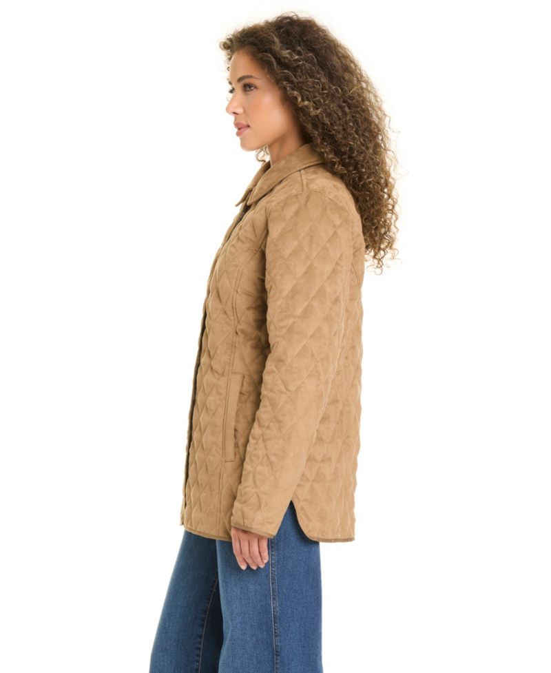 Women's Faux Sude Quilted Coat