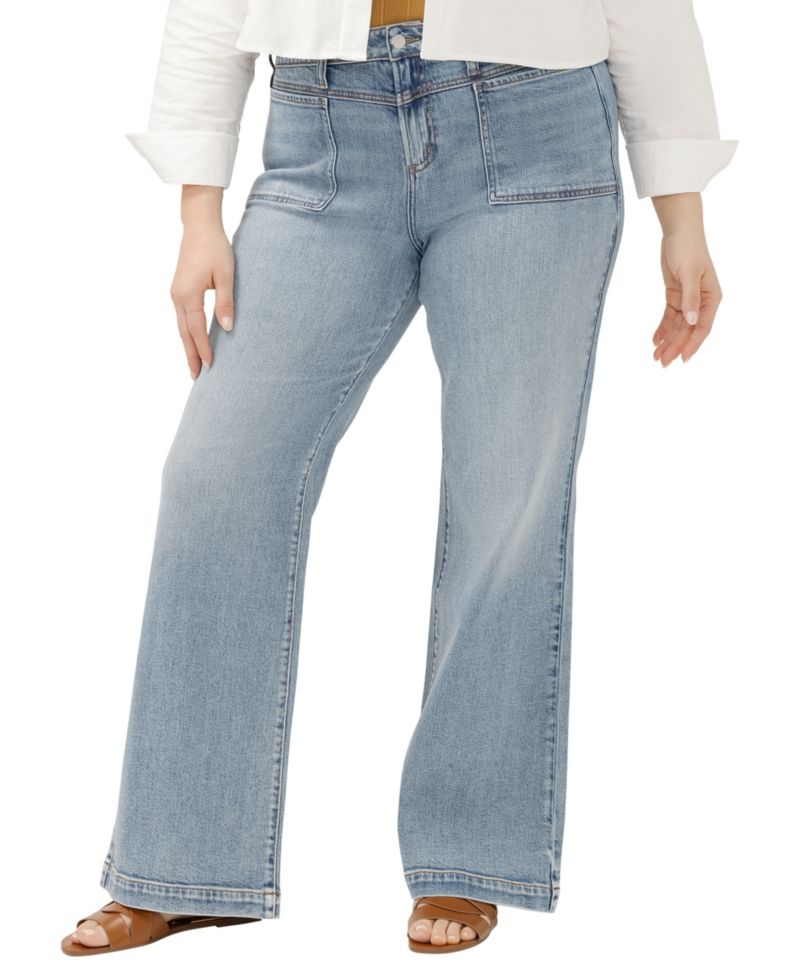 Plus Size Avery High-Rise Wide-Leg Denim Trouser