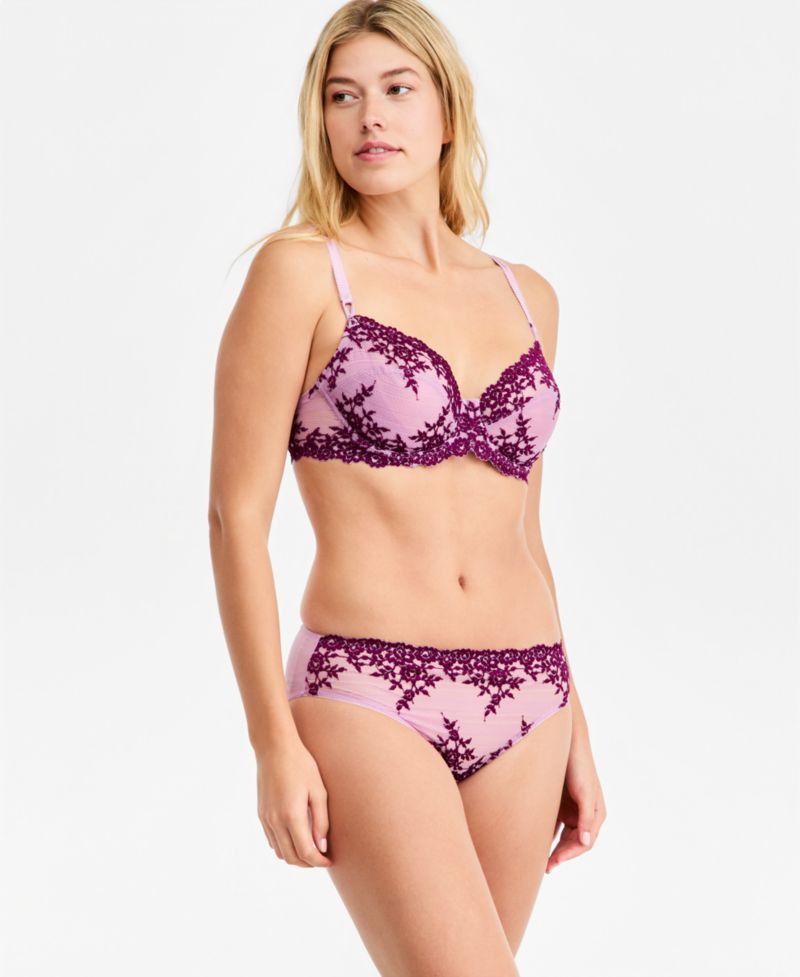 Women's Embrace Lace Underwire Bra & Embrace Lace High-Cut Embroidered Brief Underwear