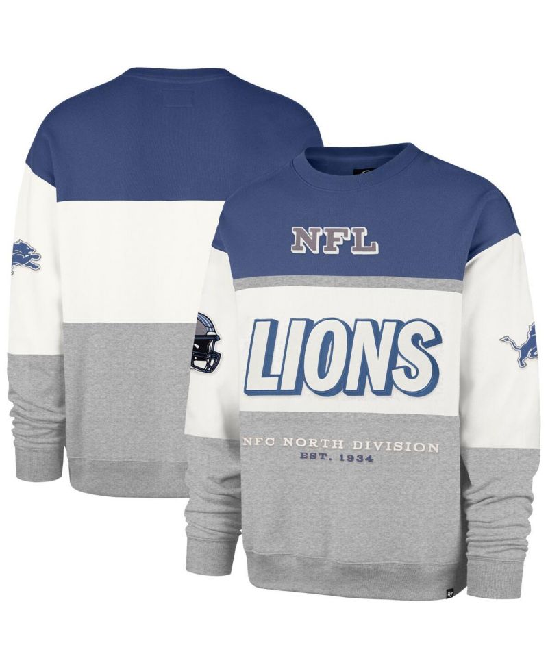 Men's Blue/Gray Detroit Lions Breeze Maximalist Sweatshirt