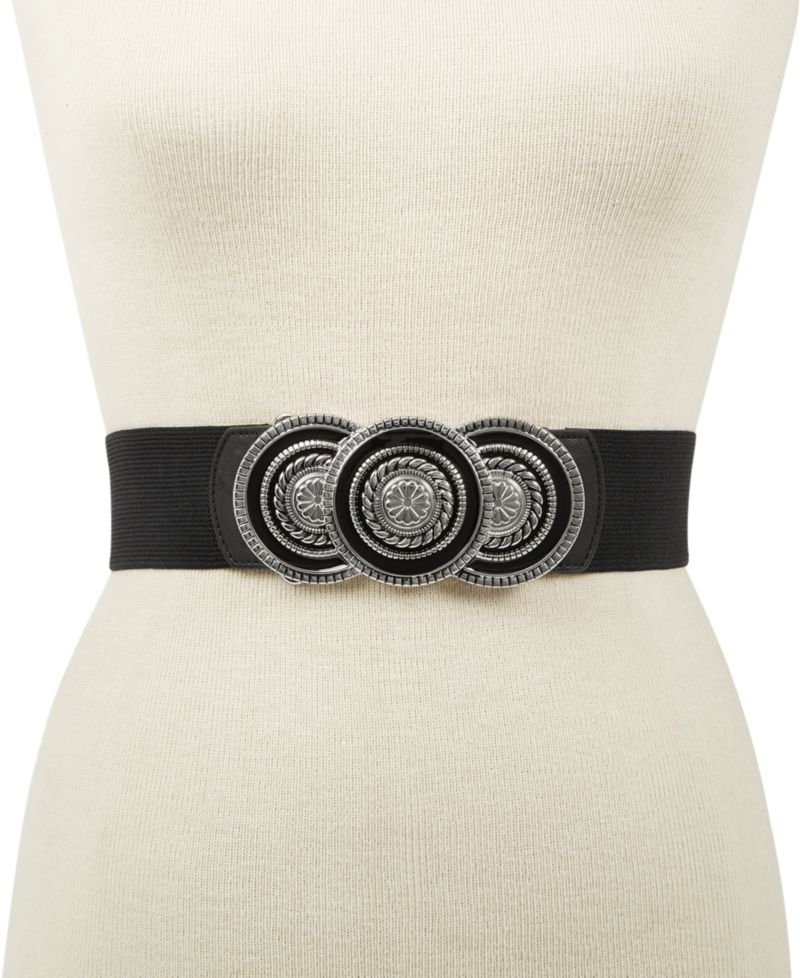 Round-Buckle Stretch Belt