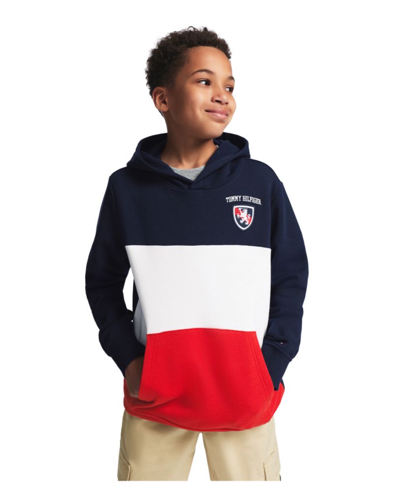 Boys' 8-20 Color-Blocked Logo Hoodie