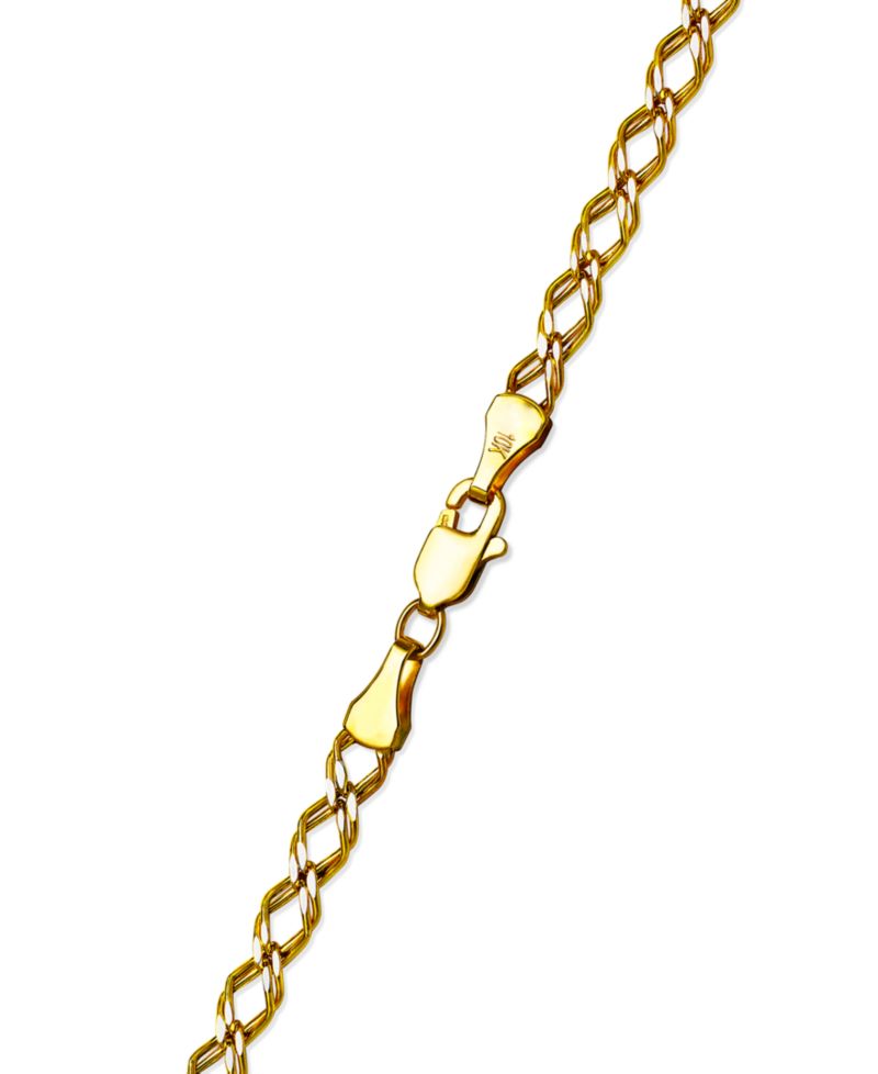 Diamond-Cut 3D Link Bracelet in 10k Yellow Gold