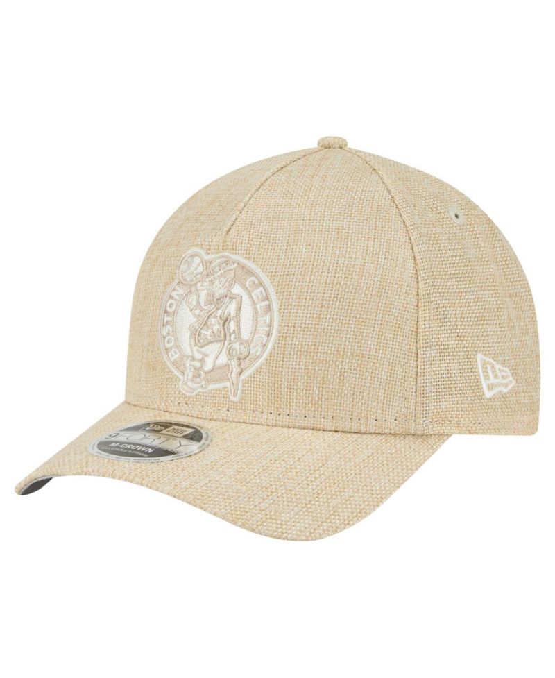 Men's Tan Boston Celtics Injection Woven A-Frame 9FORTY Adjustable Hat