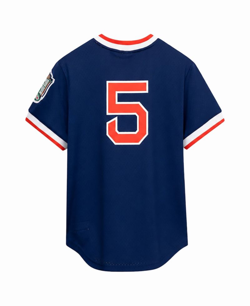 Men's Nomar Garciaparra Navy Boston Red Sox Big & Tall Cooperstown Mesh Batting Practice Jersey