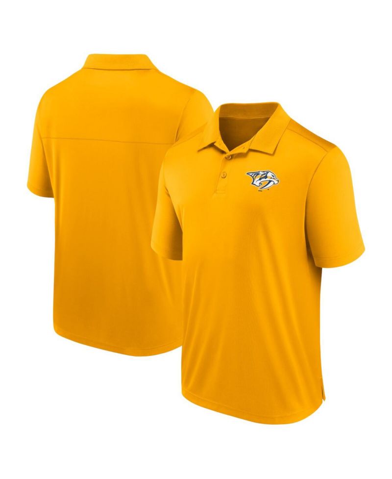Men's Gold Nashville Predators Left Side Block Polo Shirt