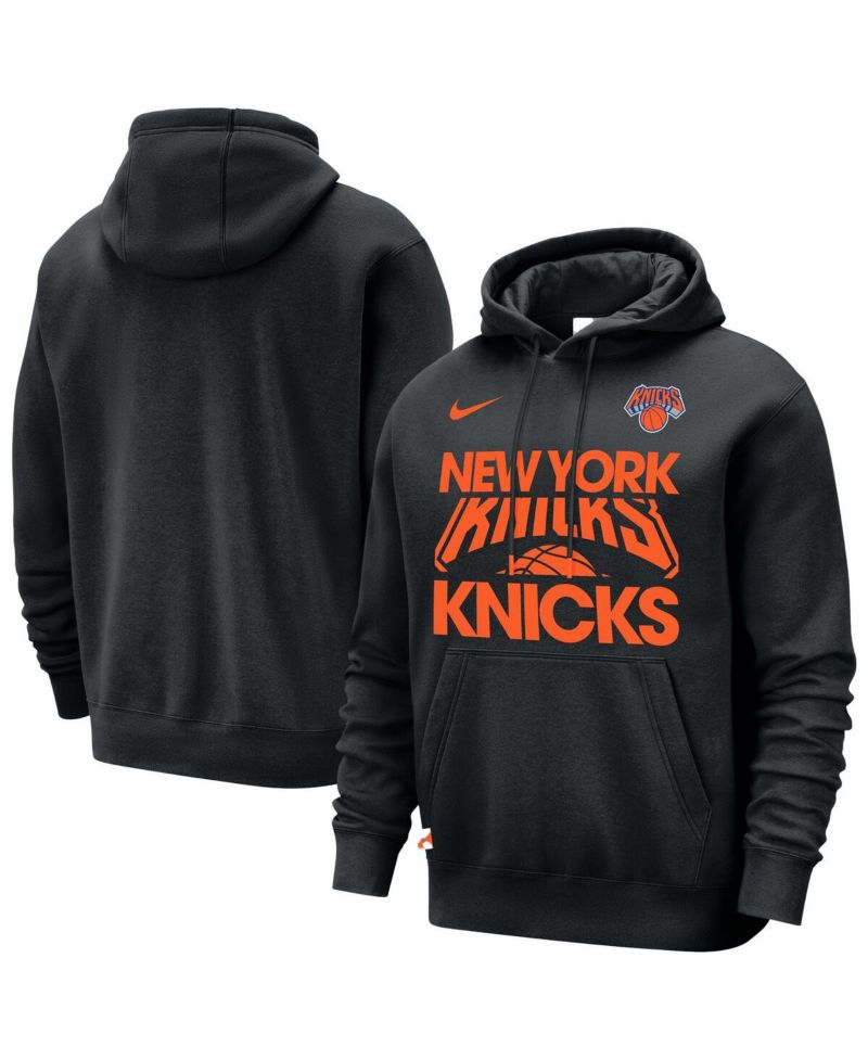 Men's Black New York Knicks Courtside Club Pullover Hoodie