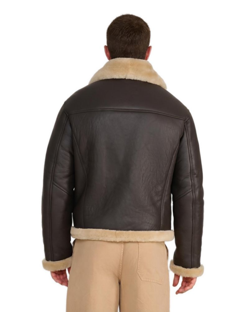 Men's Hudson Brown Leather Shearling Jacket