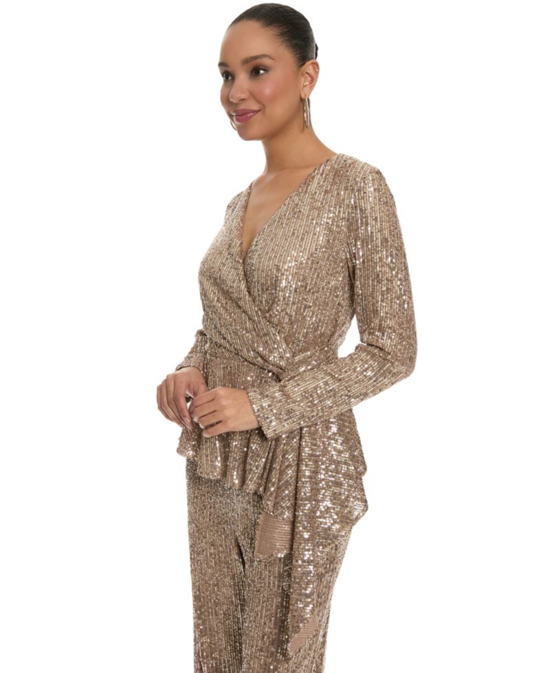 Women's Seq Surplice Peplum V-Neck Top