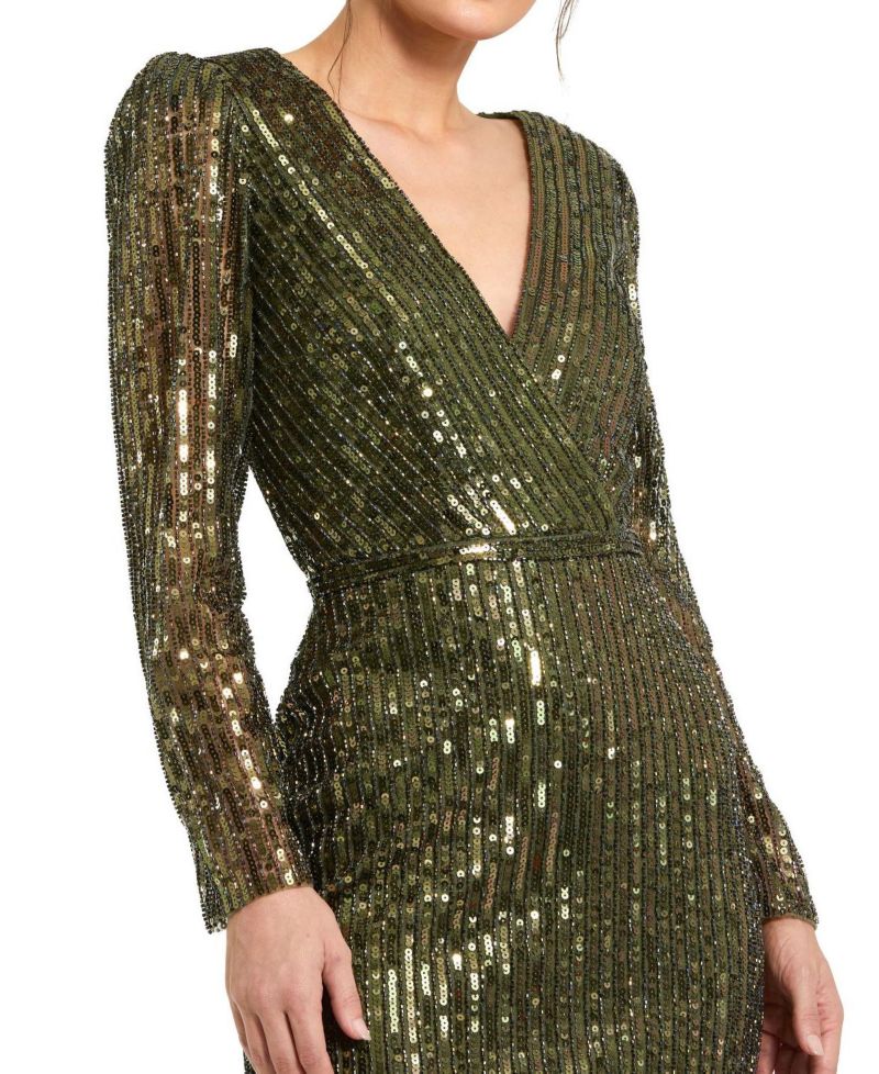 Women's Long Sleeve Sequined Mini Dress