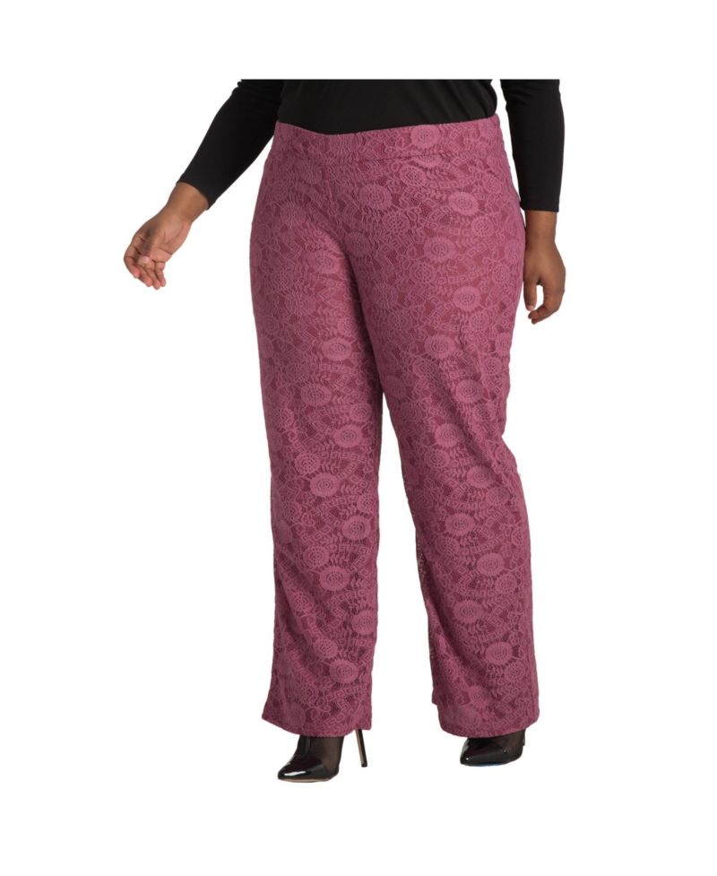 Plus Size Lace Wide Leg Pants