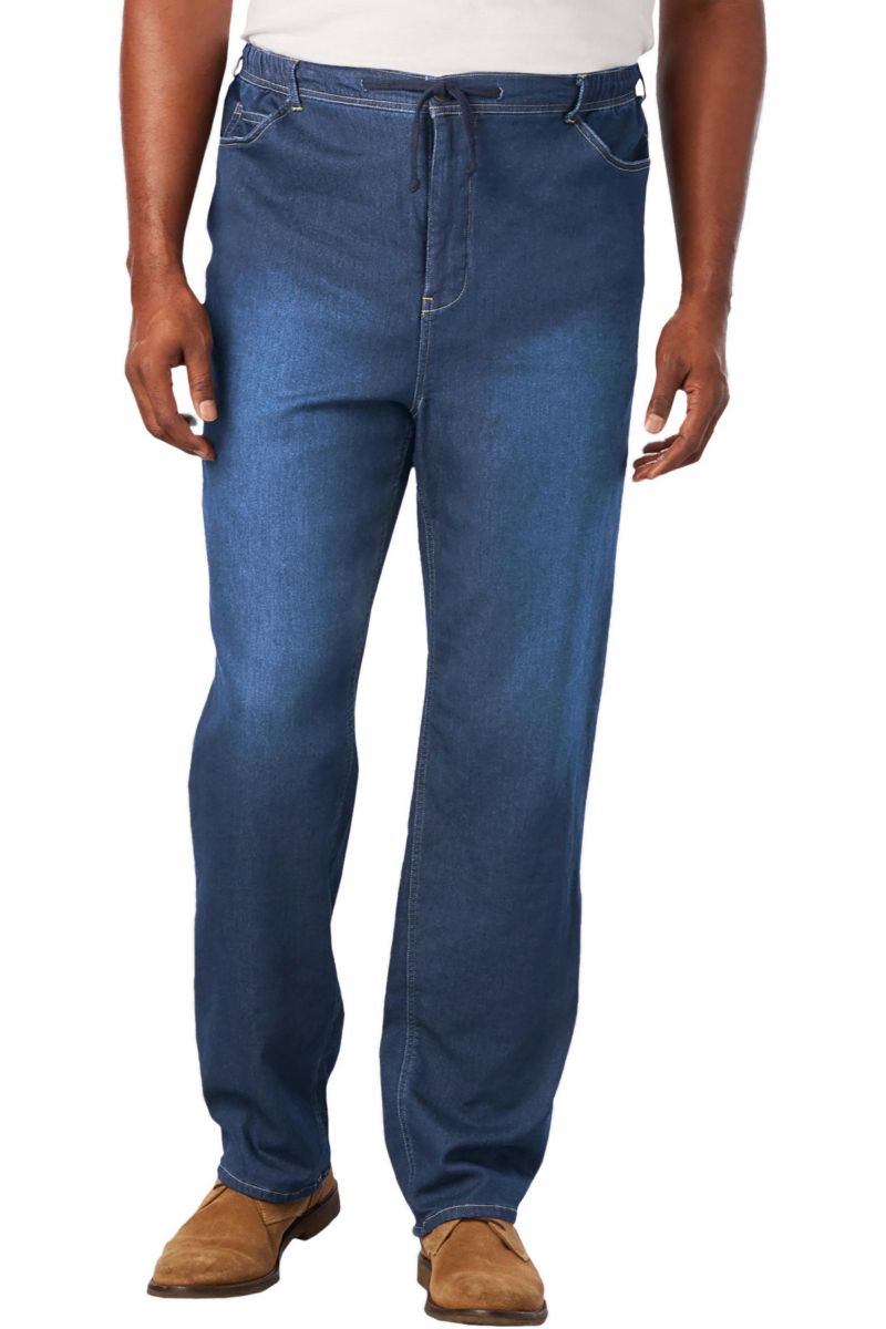 Men's 5-Pocket Relaxed Fit Denim Look Sweatpants