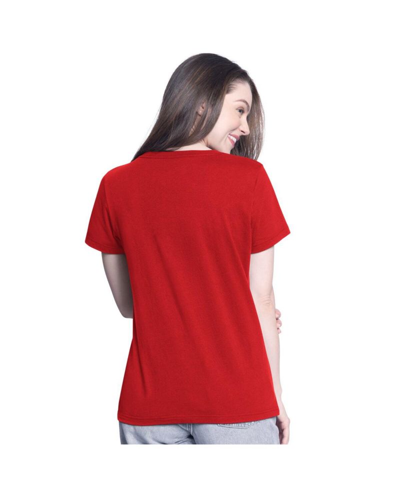 Women's Red Bubba Wallace Batter Up V-Neck T-Shirt