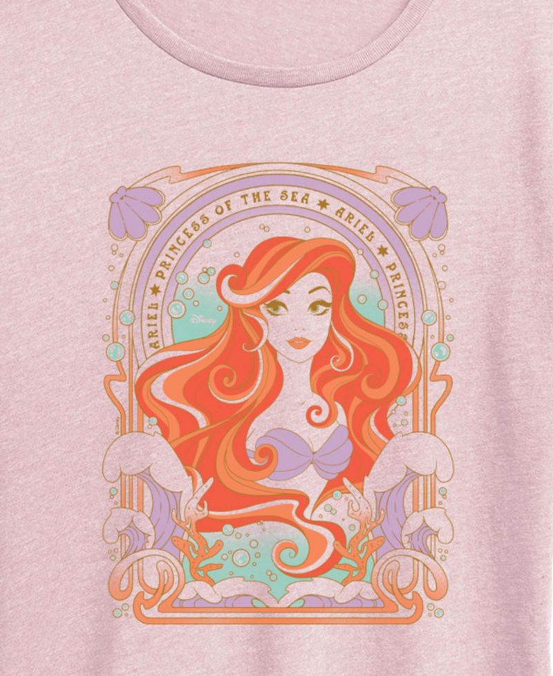 Plus Size Disney Princess Ariel Art Nouveau Short-Sleeve Graphic T-Shirt