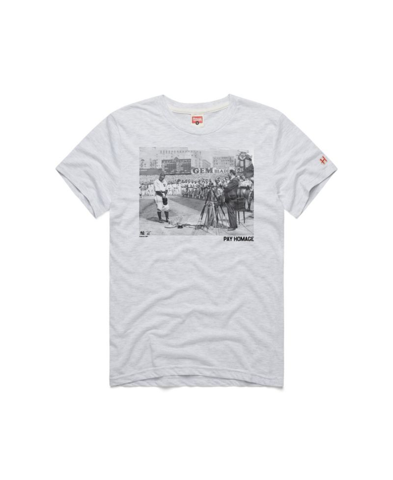 Men's Lou Gehrig Ash New York Yankees Cooperstown Collection Pay Tri-Blend T-Shirt