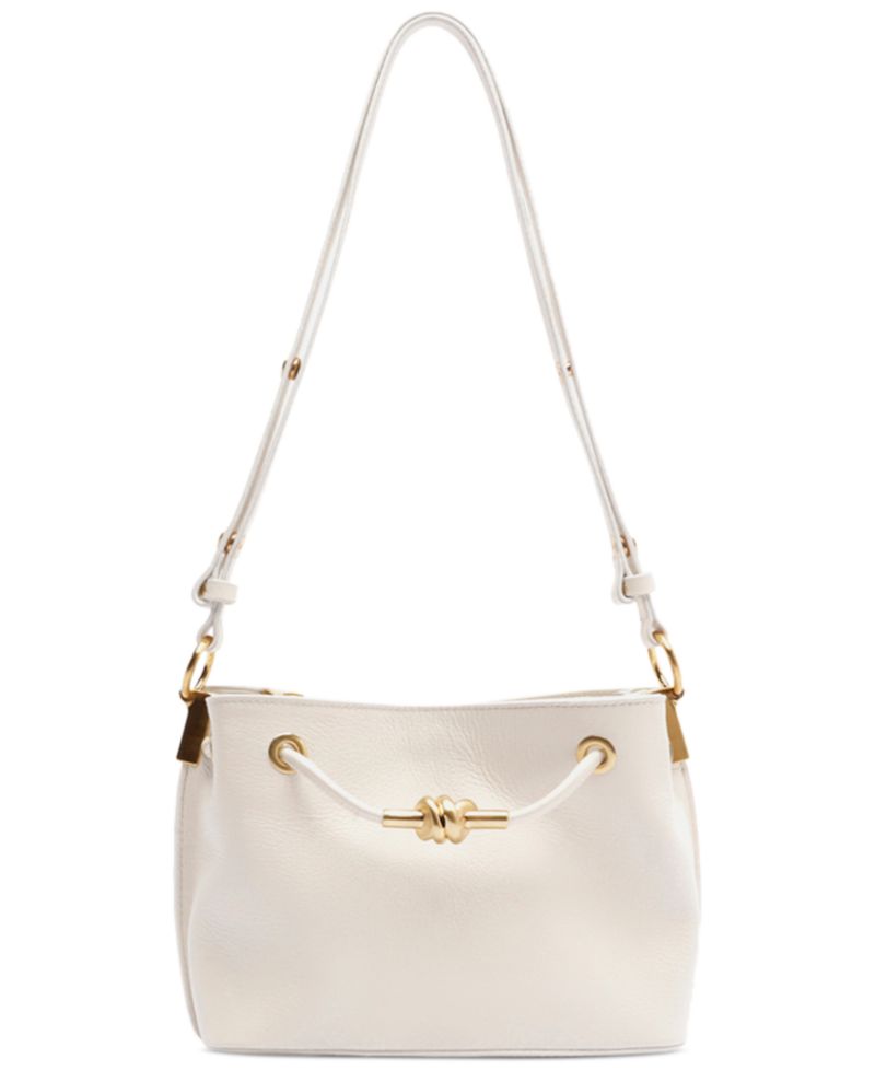 Daphne Small Gold-Tone Knot and Eyelets Crossbody Handbag