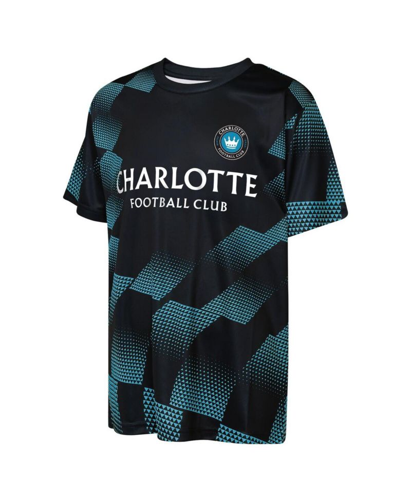 Big Boys and Girls Black Charlotte FC Sheer Thrill T-Shirt