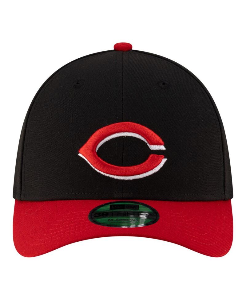 Men's Black Cincinnati Reds Player Replica 39THIRTY M-Crown Flex Hat