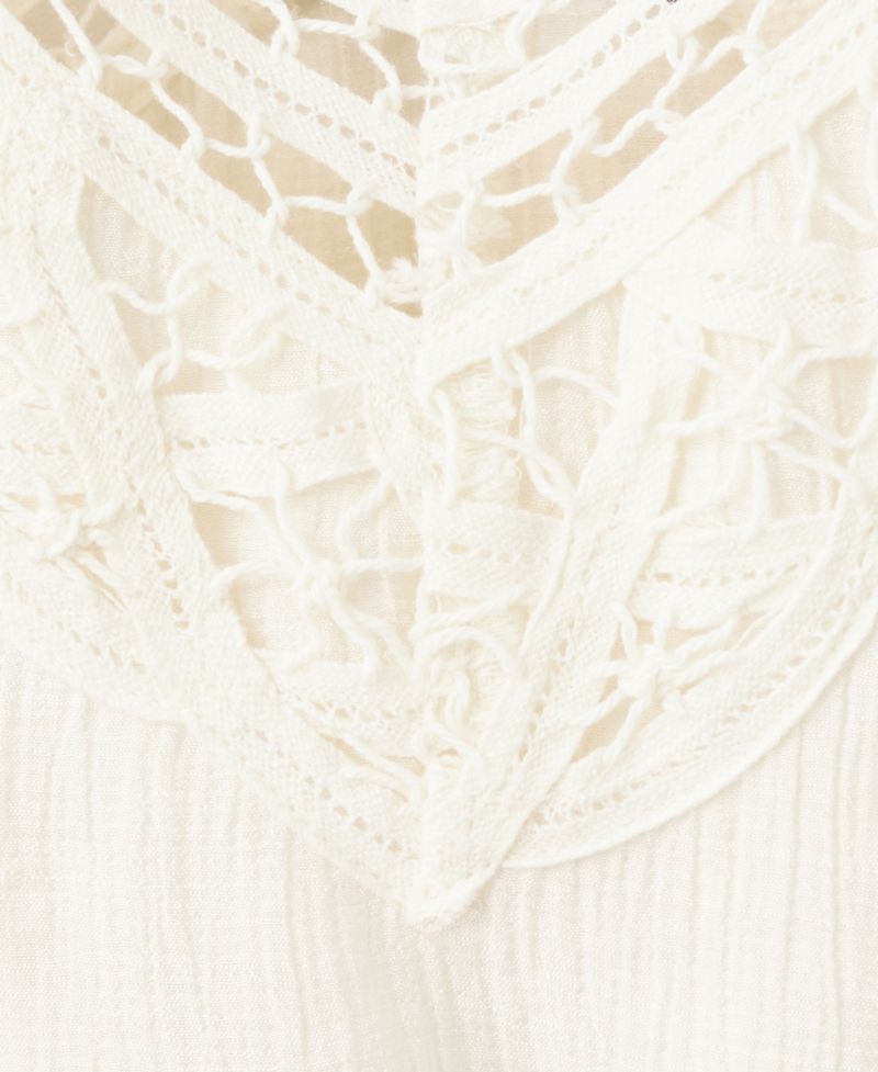 Women's Openwork Embroidery Crinkled Dress