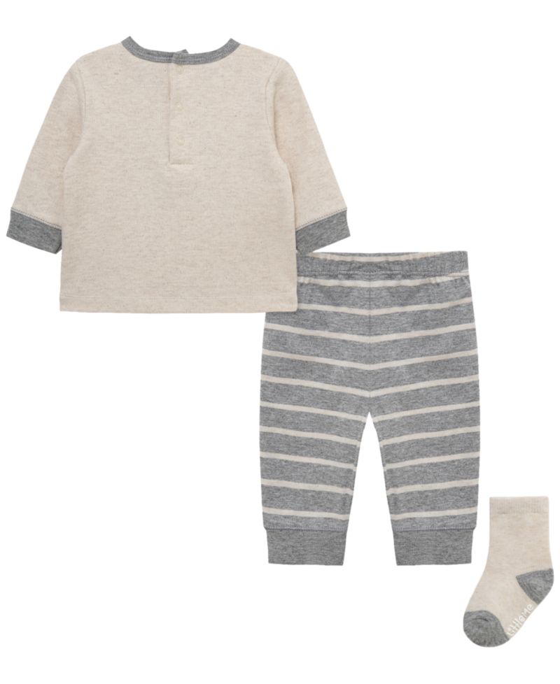 Baby Boys' Cabin Round Neck Top, Joggers and Socks, 3-Piece Set