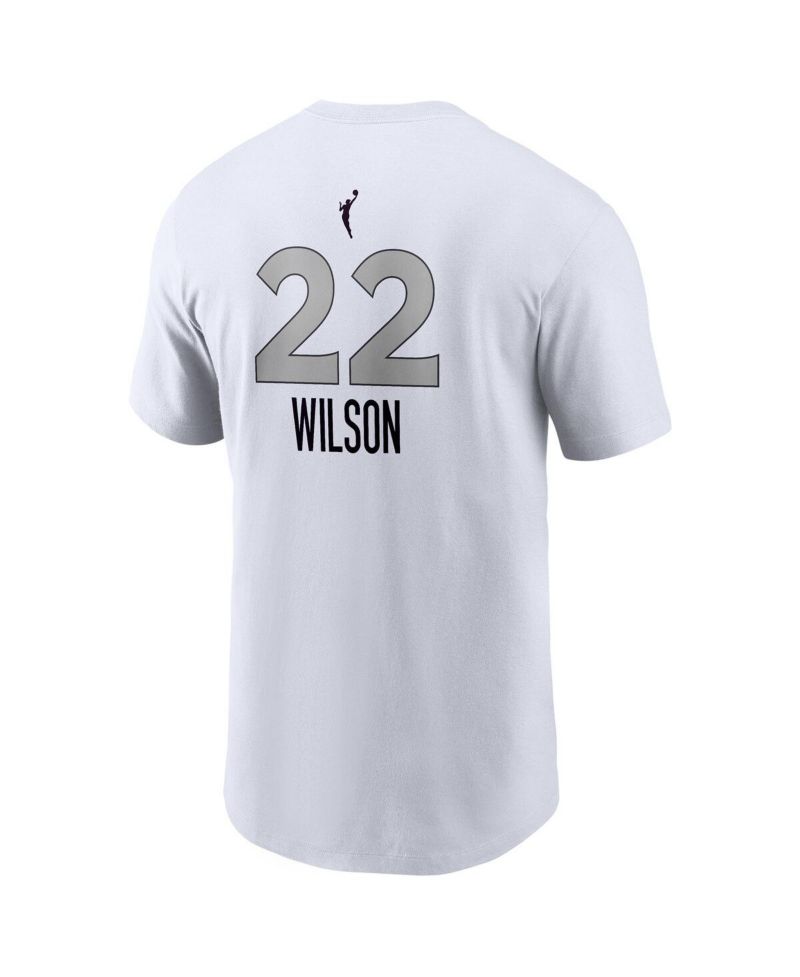 Men's A'ja Wilson White Las Vegas Aces Heroine Edition Name & Number T-Shirt