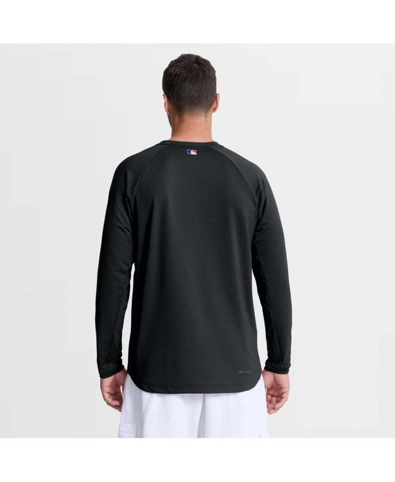 Men's Black New York Mets Authentic Collection Raglan Dri-FIT Sweatshirt