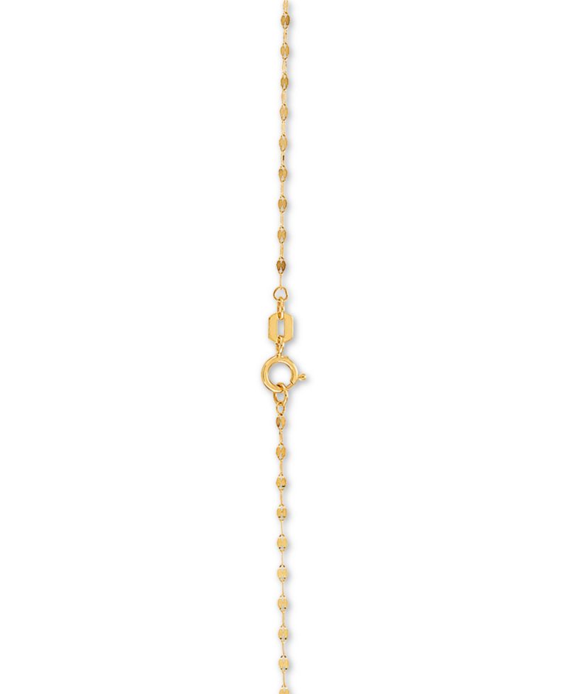 Double Heart 18" Lariat Necklace in 10k Gold