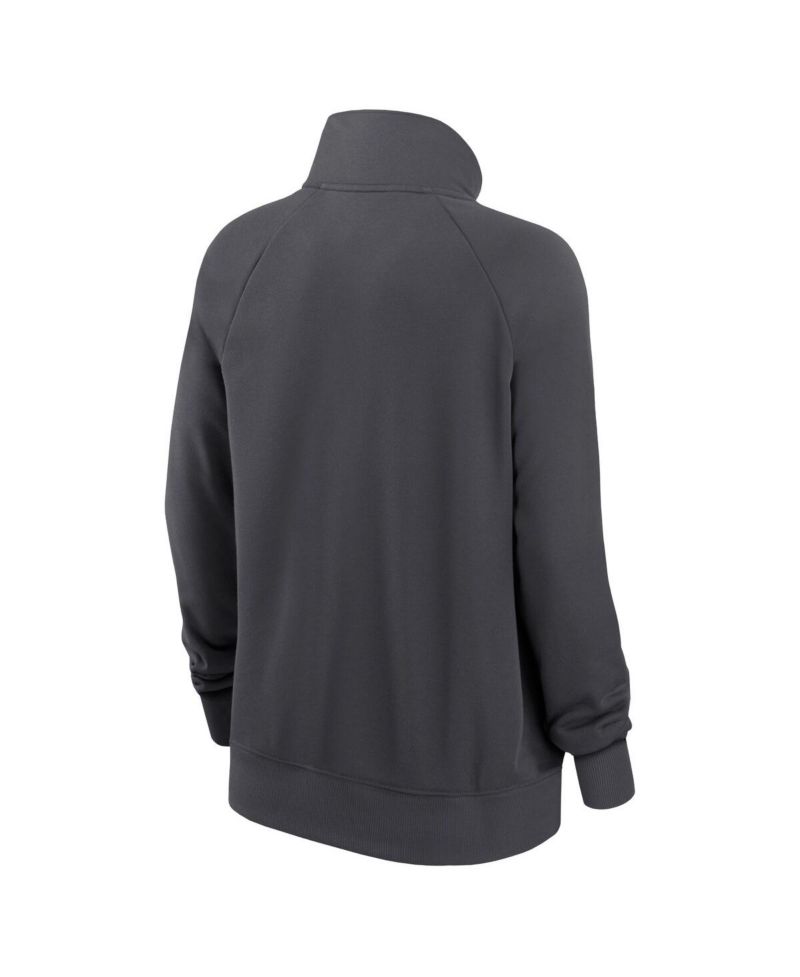 Women's Charcoal New Orleans Saints Premium Raglan Performance Half-Zip Sweatshirt