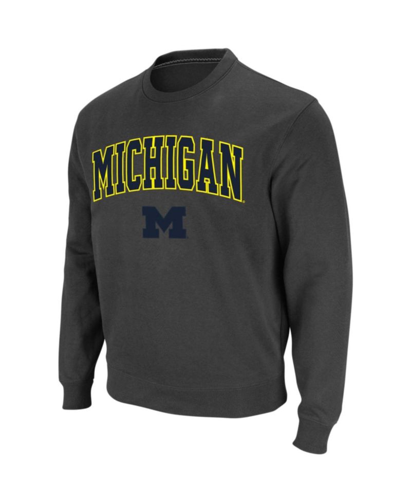 Men's Michigan Wolverines Arch & Logo Crew Neck Sweatshirt