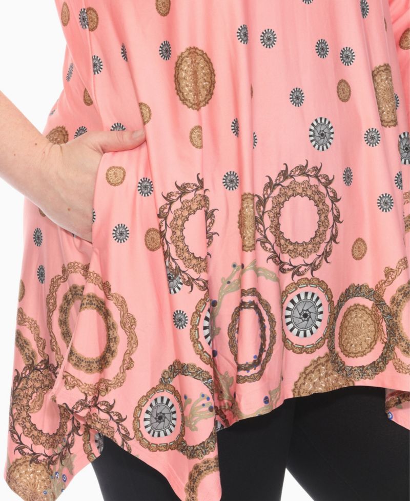 Plus Size Printed Flowy Hem Swing Top