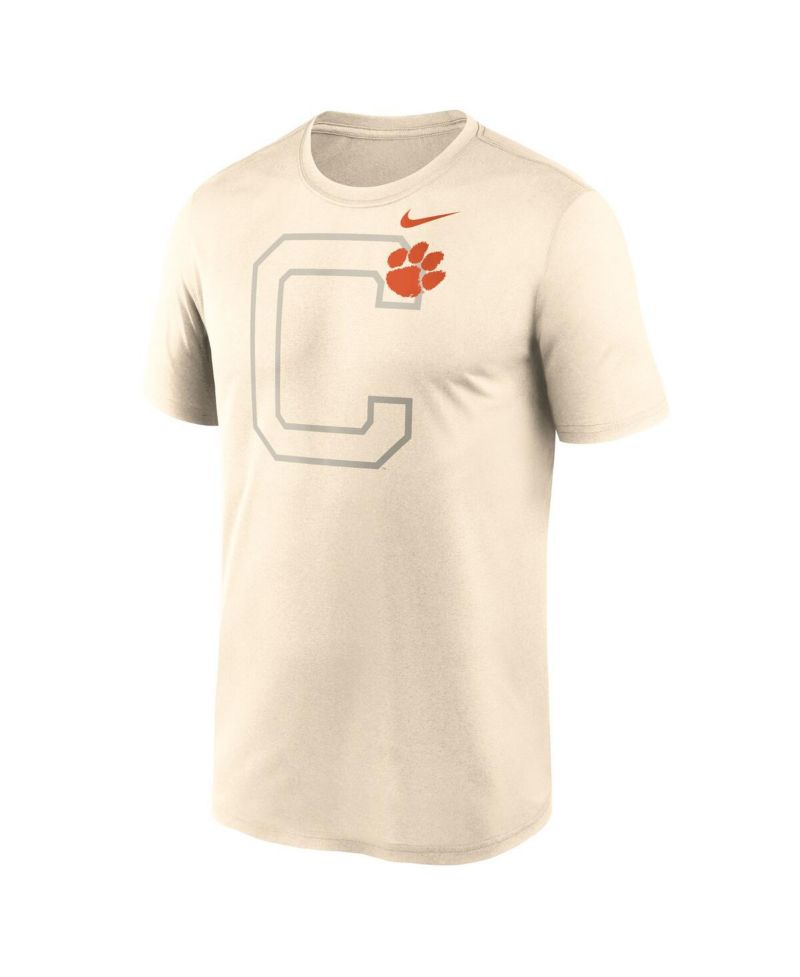 Men's Natural Clemson Tigers Campus Shadow Legend Performance T-Shirt